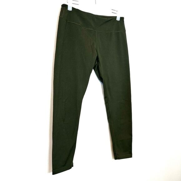 Zella Elastic Waist Pull-on Cropped Yoga Leggings Olive Green Large - Picture 2 of 4